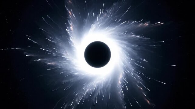Abstract Black Hole with Swirling Light and Particles in Dark Space