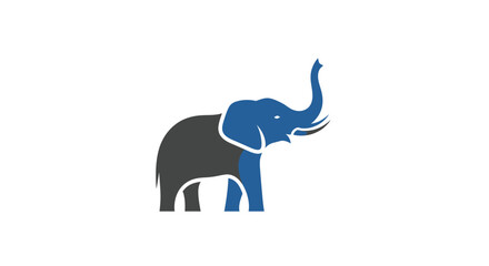 Obraz premium Abstract Blue Gray Elephant Logo Icon