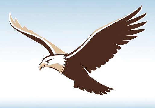Majestic Bald Eagle in Flight with Outstretched Wings.