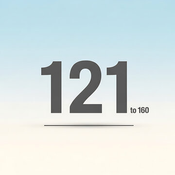 Number 121 to 160 ratio comparison minimalist line art design on light background