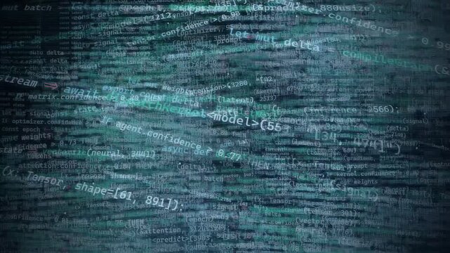 Abstract Digital Data Stream and Programming Code Background
