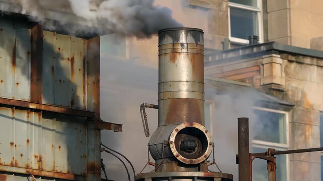 Rusty Chimney Emission Smoke Material Industrial Chimney Smoke