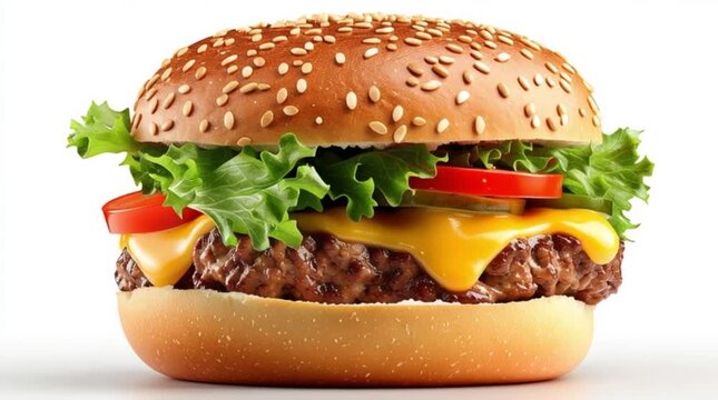 hamburger on a white background