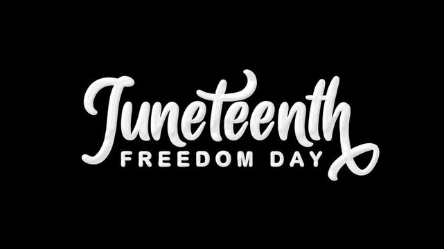 Juneteenth freedom day text animation. Suitable for social media posts or presentations.