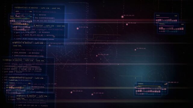 Cyber Security Breach HUD Animation Intrusion Attempt Warning