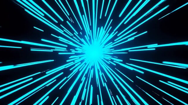Blue light burst in black background