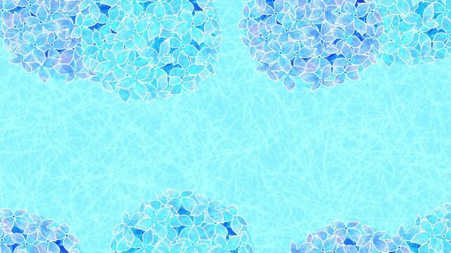 Beautiful Blue Hydrangea Flowers on Light Blue Textured Background
