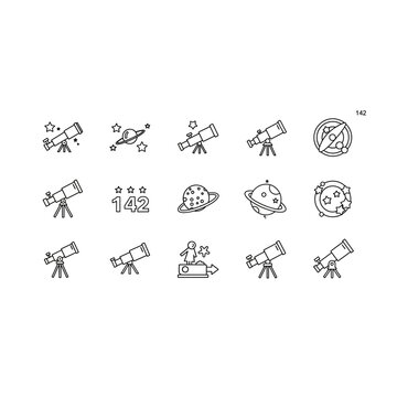 Collection of hand-drawn math and science symbols and icons on white background