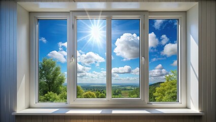 Fototapeta premium Clear sky view from window