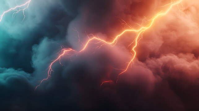 Dramatic lightning strikes illuminate dark storm clouds showcasing power of technology in nature
