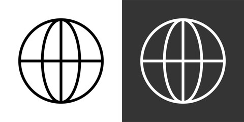 Fototapeta premium World Wide Web Black And White Icon Set Collection Pack Vector Illustration