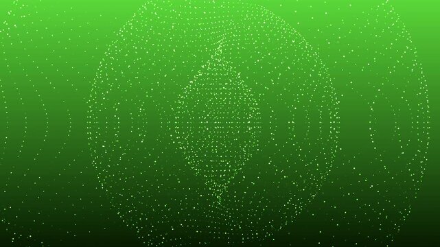 Green Behongo Gradient Animation with Vertically Rotating Globe Particle Sphere
