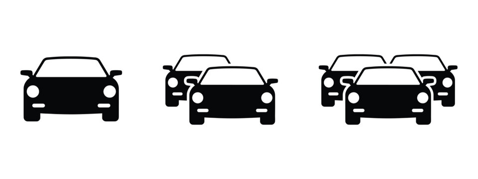 Cars icon set. Traffic jam , automobile, car, driving, transport.  stock vector. eps 10