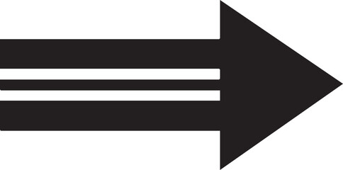 Black arrow icon, right pointing arrow, vector arrow symbol, directional sign © MdMasud