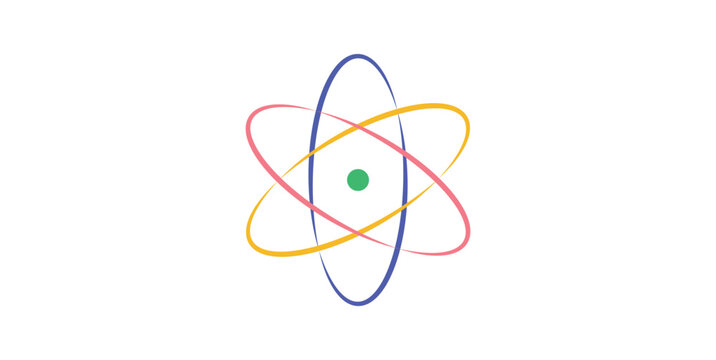 Atom Icon Logo in Physics.