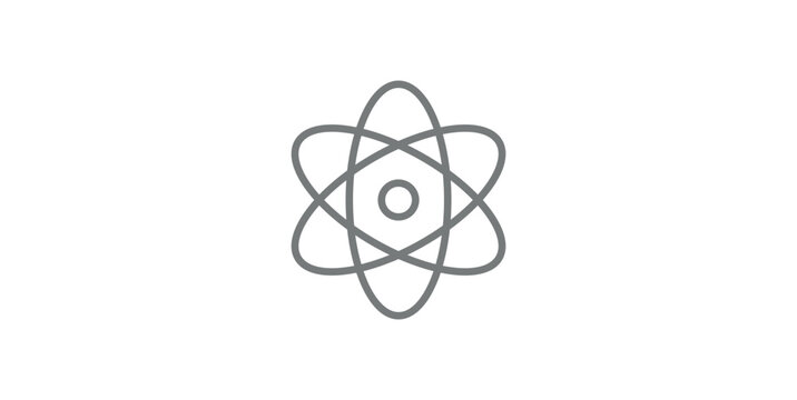 Atom Icon Logo in Physics.