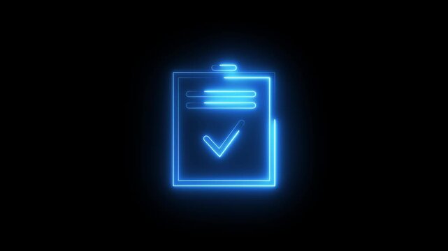 Glowing medical appointment request tick icon animation.