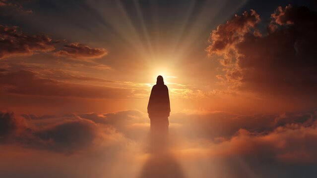 Silhouette of a person in heaven.