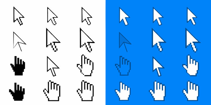 cursor icons set various mouse pointer and hand styles