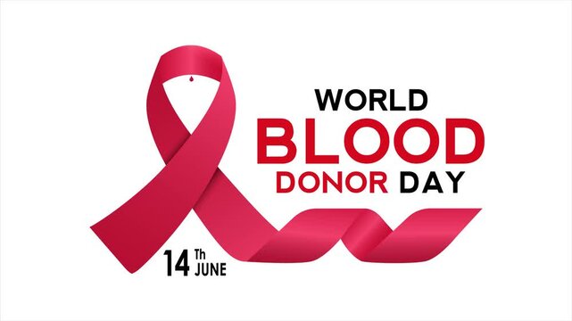World blood donor d ay animation with blood drop symbol and healthcare themed motion design. Healthcare motion graphic design.