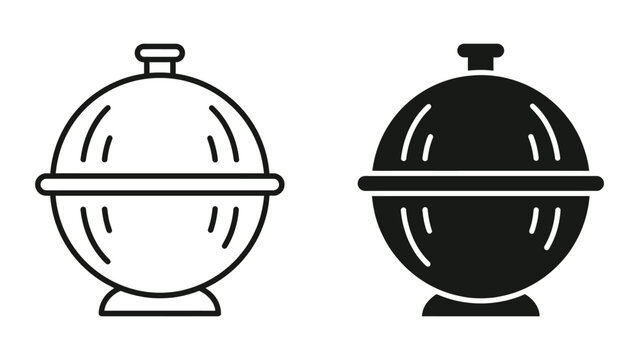 Two black and white kitchen timers with minute marks