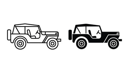 Two black and white off-road jeeps side by side © Mst