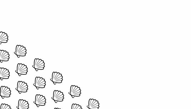 Seashell Pattern. Ocean Shell Repeat Background. Summer Background Minimal Hand Drawn Style.