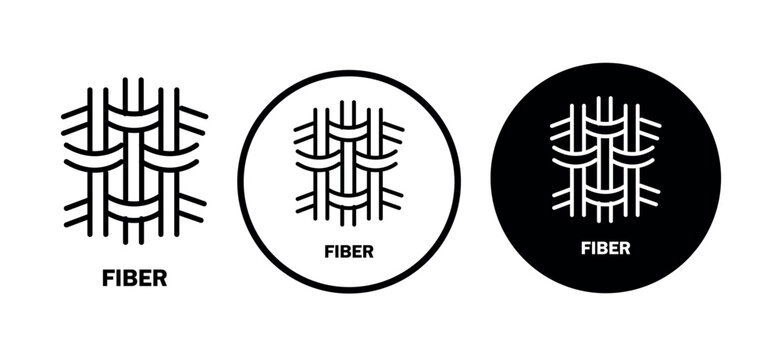 Fiber icon set, fabric of fiber symbol set for industry png and vector illustration on transparent background.