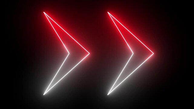 Neon muty arrow on black background