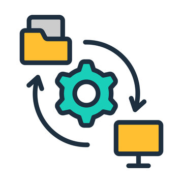 Ftp Icon - Lineal Color