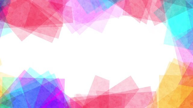 Colorful Abstract Watercolor Geometric Frame Motion Background