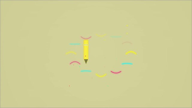 Creative Process Animation - Pencil Drawing Ideas in a Circular Flow.