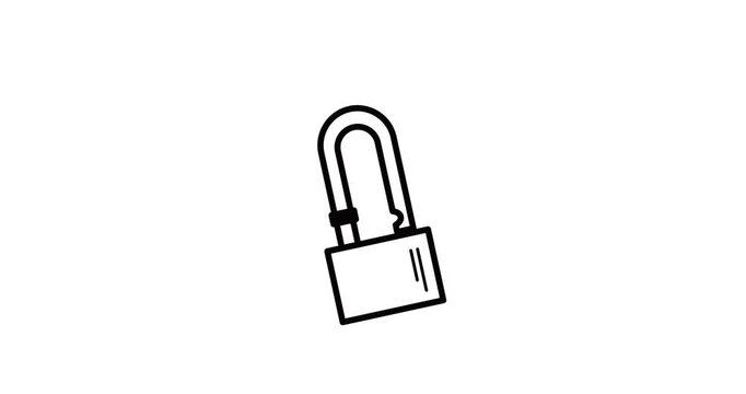 Animated video of open padlock