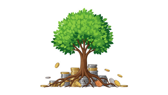 Tree Growing on Coins.