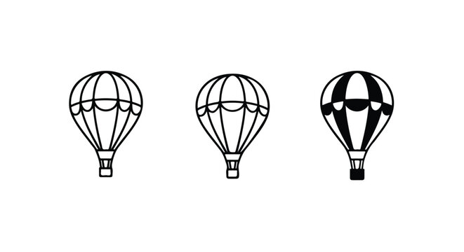 Hot air balloons in halftone pattern for flight concept