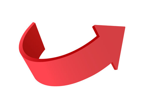 Red arrow on transparent background for advertising design