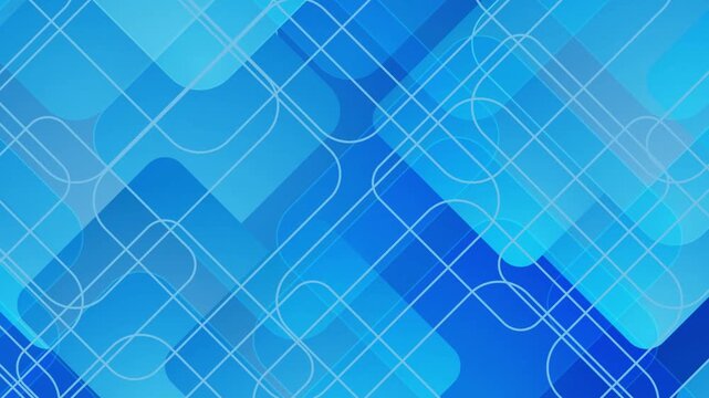 Blue Geometric Abstract Background with Rounded Squares
