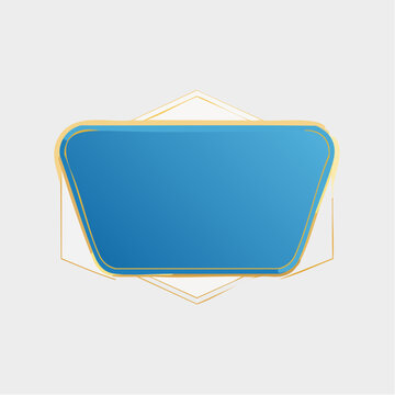 Modern Blue and Gold Geometric Banner with Copy Space