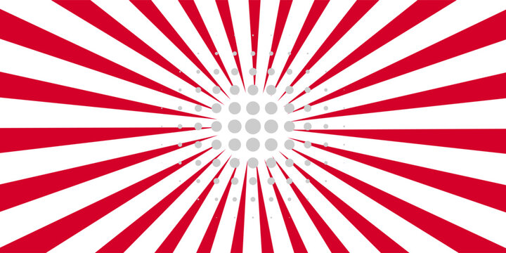 red Sunburst for the background. flag of japanese. The rising sun. vector.