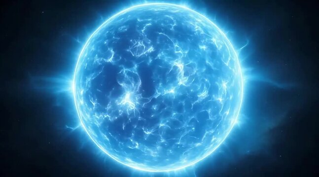 Ultra Realistic Rigel Blue Supergiant Star Slow Rotation and Plasma Energy in Deep Space 4K Cinematic Background Loop