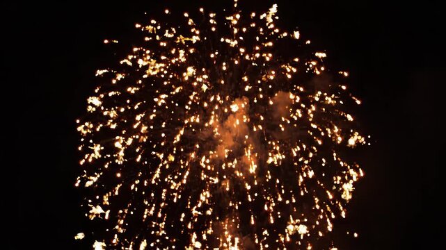 Fireworks display in night sky perfect for UI/UX elements and digital motion graphics
