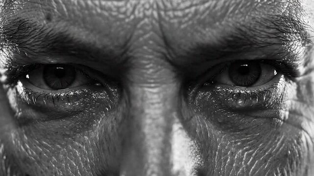 Closeup of human eyes and skin texture representing the seamless integration of human and machine