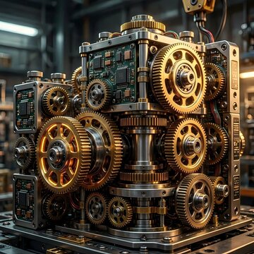 Futuristic 3D Mechanical Core and Industrial Technology