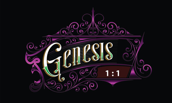 GENESIS 1 1 lettering custom style design