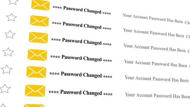 Account security notification feed: password changed email alerts and system security updates