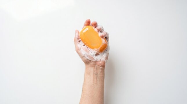 hand holding a soap
