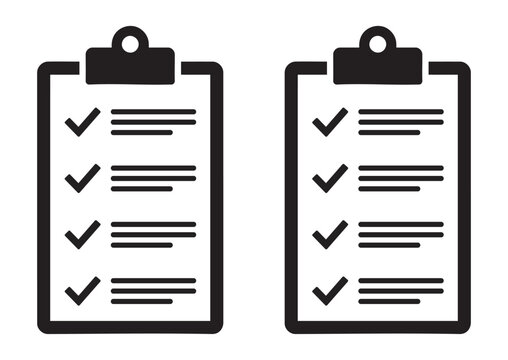 Clipboard With Checklist Silhouette Vector Illustration For Project Management Office Tasks Survey Questionnaires And Business Plan