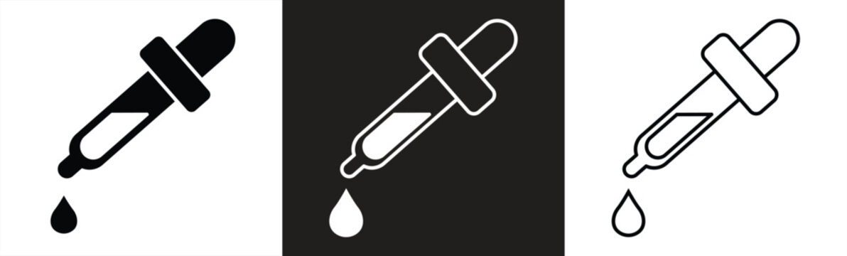Dropper icon, pipette icon. Laboratory analysis sign. Vector illustration