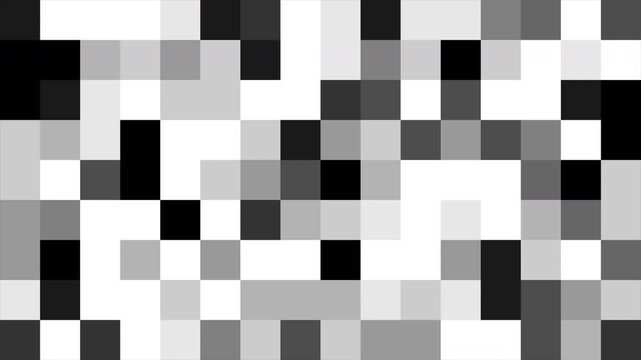 Mosaic Censored Animation for Prohibition Concepts with Black and White Pixelated Effect 4k video