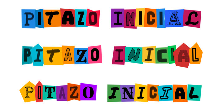 Pitazo inicial, letras estilo nota de rescate, tipografia de recortes de revista, diseno grafico para deportes, inicio de partido, concepto de comienzo